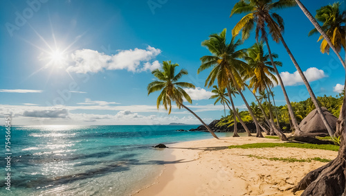 Gorgeous beach on Fiji island resort recreation   © tanya78