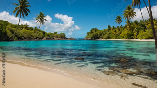 Gorgeous beach on Fiji island paradise