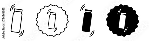 Shake well set in black and white color. Shake well simple flat icon vector