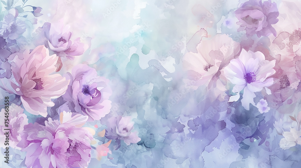 watercolor background with flowers watercolor background with flowers