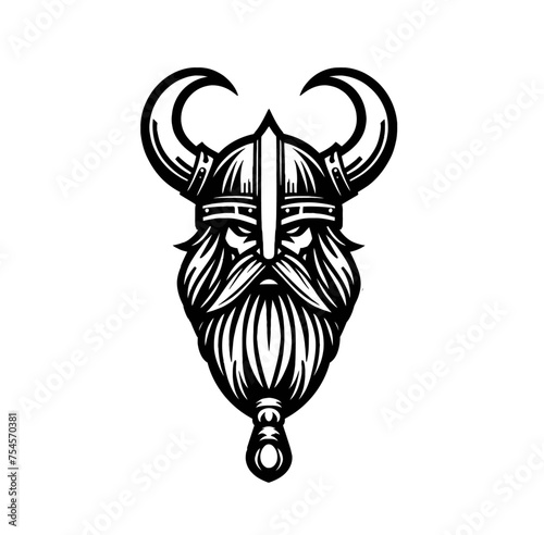 Viking monochrome isolated vector illustration