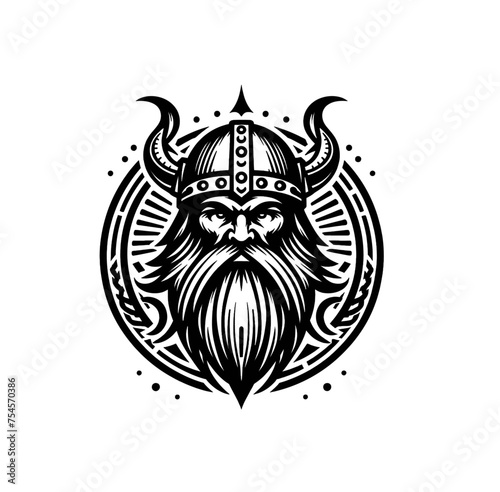 Viking monochrome isolated vector illustration