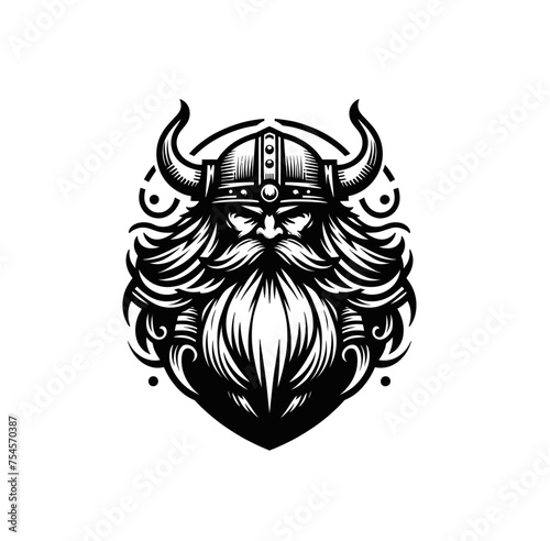 Viking monochrome isolated vector illustration