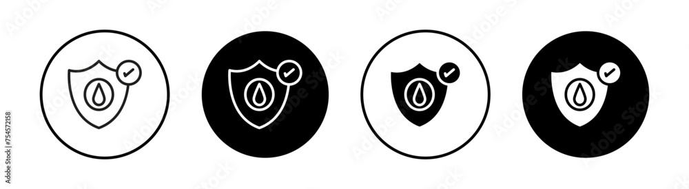 Waterproof protection flat line icon set. Waterproof protection Thin line illustration vector Waterproof protection flat line icon set. Waterproof protection Thin line illustration vector