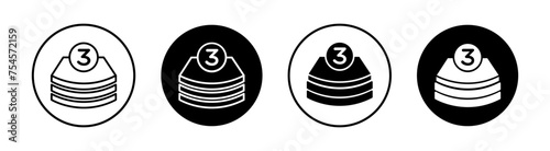 3 Layer flat line icon set. 3 Layer Thin line illustration vector
