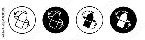 Shake well flat line icon set. Shake well Thin line illustration vector