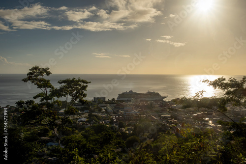 Looking down from the hills onto Roseau in Dominica