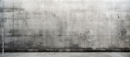 A black and white depiction of an empty room dominated by a grunge concrete wall. The absence of any furniture or objects creates a stark and desolate atmosphere.