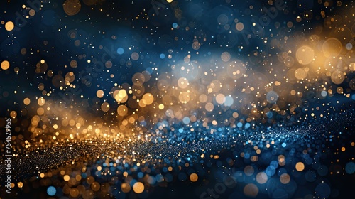 blue and gold abstract background and bokeh on new year s eve ai generativ 