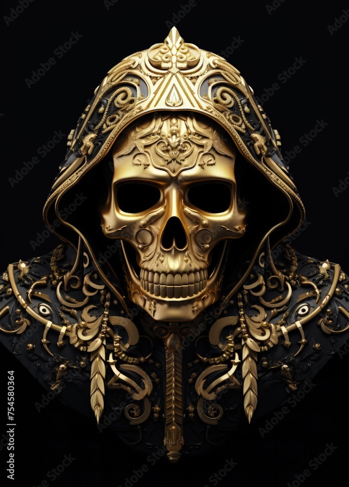 Chic allure: unveiling contemporary elegance of stylish skull with gold plating, modern luxurious decorative accent merging edgy design opulent glamour in a unique and fashion-forward statement piece. Chic allure: unveiling contemporary elegance of stylish skull with gold plating, modern luxurious decorative accent merging edgy design opulent glamour in a unique and fashion-forward statement piece.