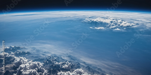 Realistic Earth From Space Close Up Atmosphere Himalayas Alps and Andes Snowy Mountain Ranges