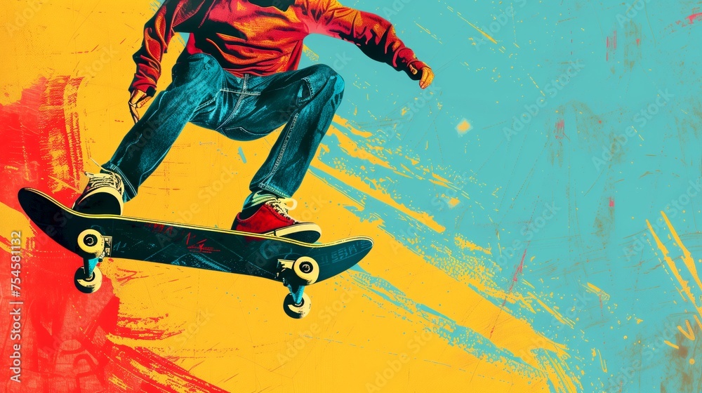 Naklejka premium Skateboarding
