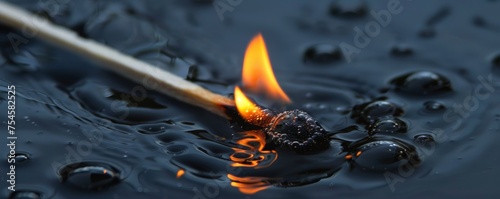 Matchstick Igniting in Water