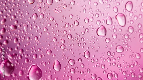 Water Droplets on Pink Background