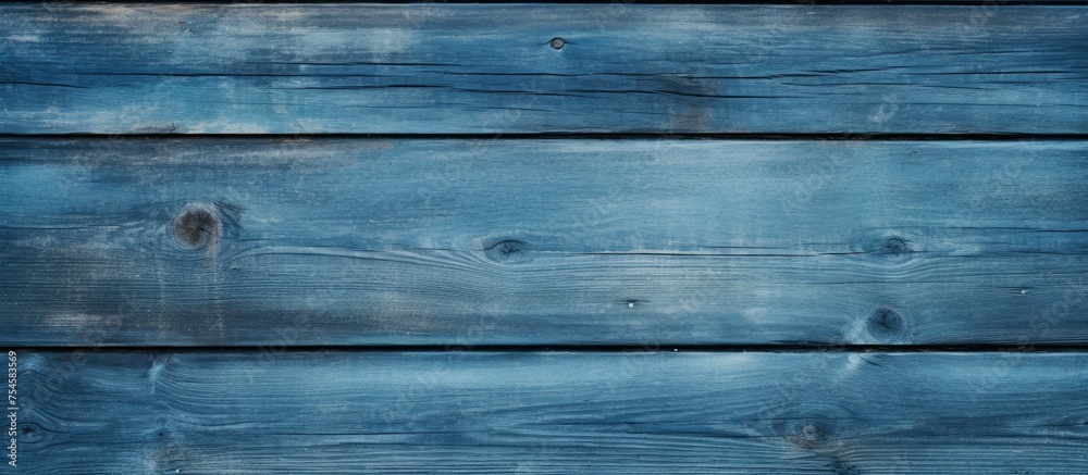 This close-up shot showcases a weathered blue wooden wall, revealing intricate wood grain patterns and textures. The wall is painted in a deep blue color, This close-up shot showcases a weathered blue wooden wall, revealing intricate wood grain patterns and textures. The wall is painted in a deep blue color,