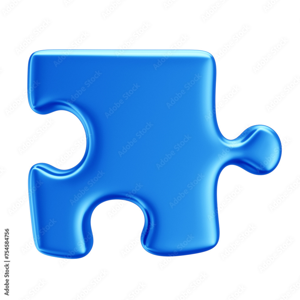 3D Blue Puzzle Piece for Autism Awareness Campaign, April Blue, Transparent Background 3D Blue Puzzle Piece for Autism Awareness Campaign, April Blue, Transparent Background