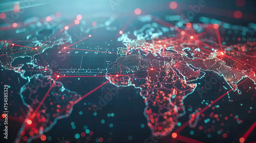 Global Digital Integration: A Visualization of Networking Across the Globe, Connecting People and Data Seamlessly