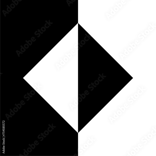 Rhombus Shape in Contrast Color, Black White, can use for Wallpaper, Cover, Greeting Card, Decoration Ornate, Ornament, Background, Wrapping, Fabric, Textile, Fashion, Tile, Carpet Pattern, etc.