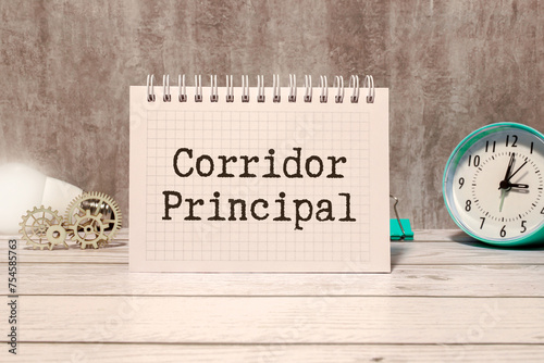 text Corridor Principal on white paper,