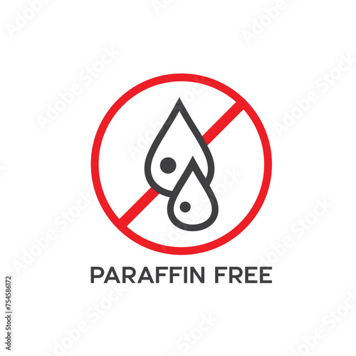 symbol of paraffin free, paraffin free icon, vector art.