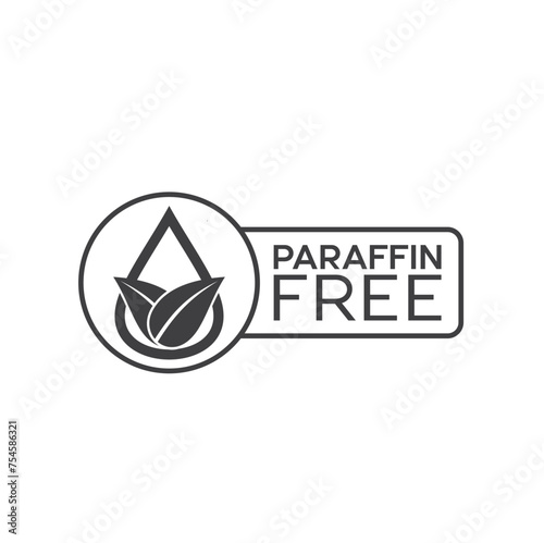 symbol of paraffin free, paraffin free icon, vector art.