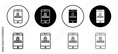 Activation code vector icon set collection. Activation code Outline flat Icon.