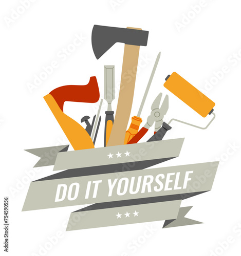 Do it yourself. House remodel tools.Home repair service

