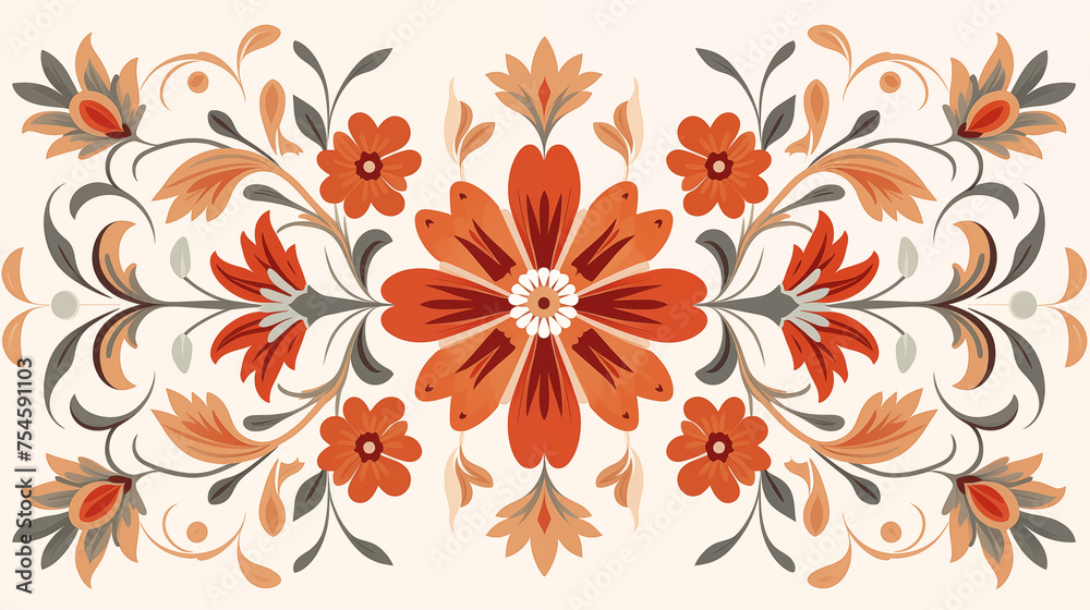 Warm Toned Ornate Floral Design Warm Toned Ornate Floral Design