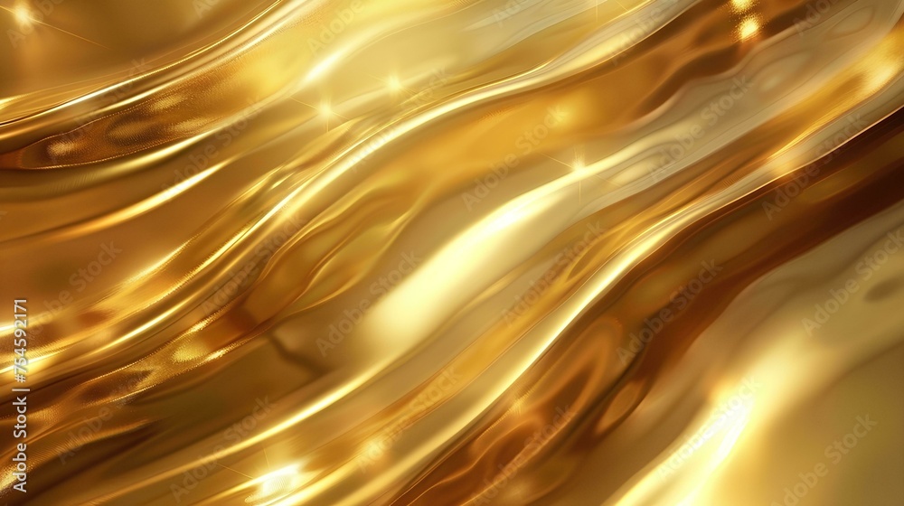 Luxury Golden abstract satin fabric background with smooth lines and wave sparkle 