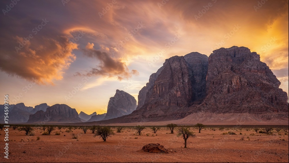 Obraz premium Al-Ula's Desert Charm: Ancient Stone Formations