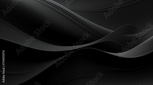 Dark Elegance: Abstract Black and Grey Flowing Waves in Ultra HD
