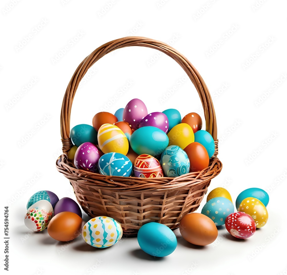 Naklejka premium easter eggs in basket