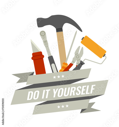 Do it yourself. House remodel tools.Home repair service
