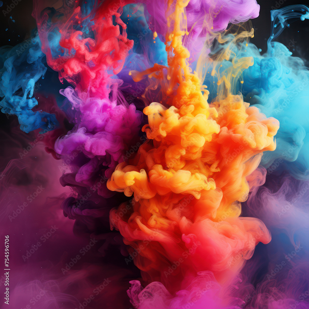 Explosion of chromatic smoke in a cosmic dance
