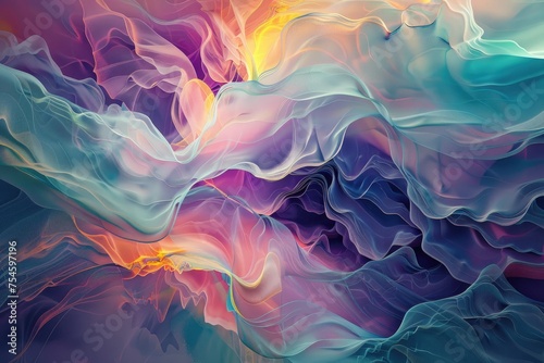 Abstract illustration of fluid and dynamic forms, expressing the fluidity and unpredictability of life photo