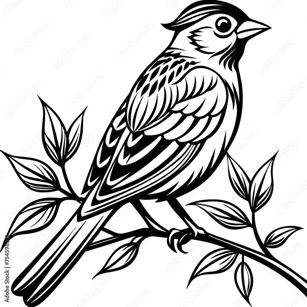  oiseau-sur-une-Branche--clipart-vector-illustration