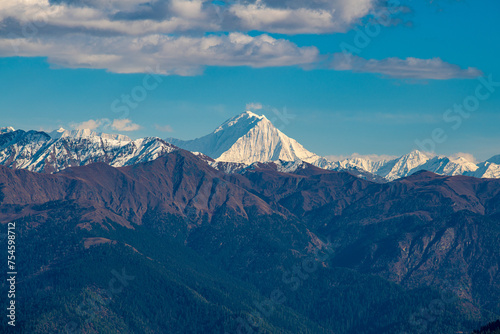 Majestic Snow-Capped Peak in the Himalayas as Viewed from Murma, Nepal