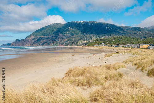 Oregon coast beaches and mountains near Manzanita Oregon.