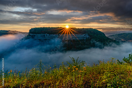 Sunrise At Letchwoth State Park In New York photo