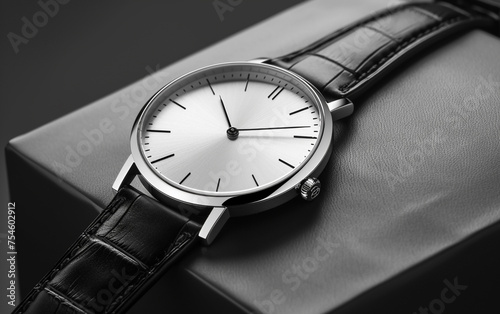 watch with a polished silver case