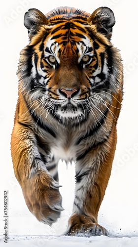 side view Portrait of a running tiger