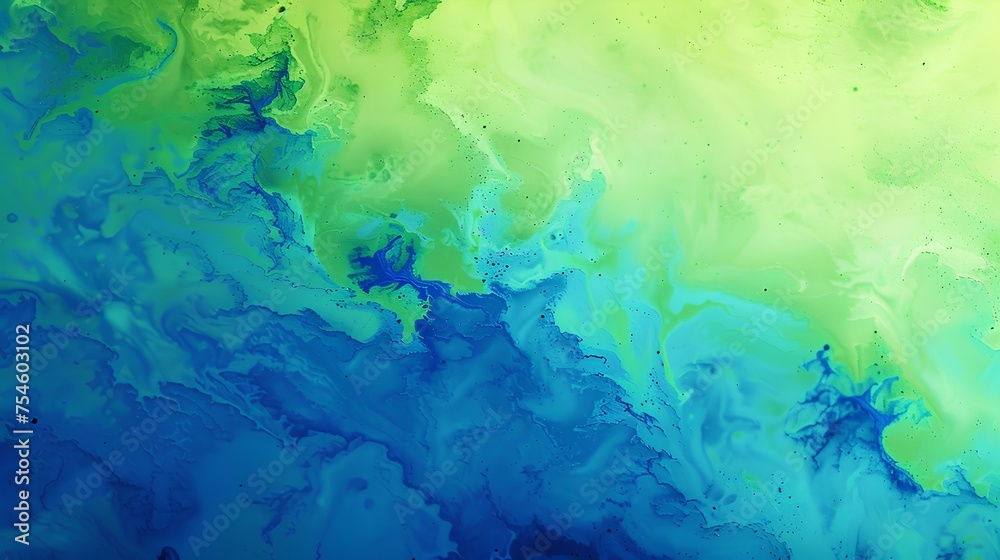 abstract texture green chartreuse color blending into blue sky color. generative AI