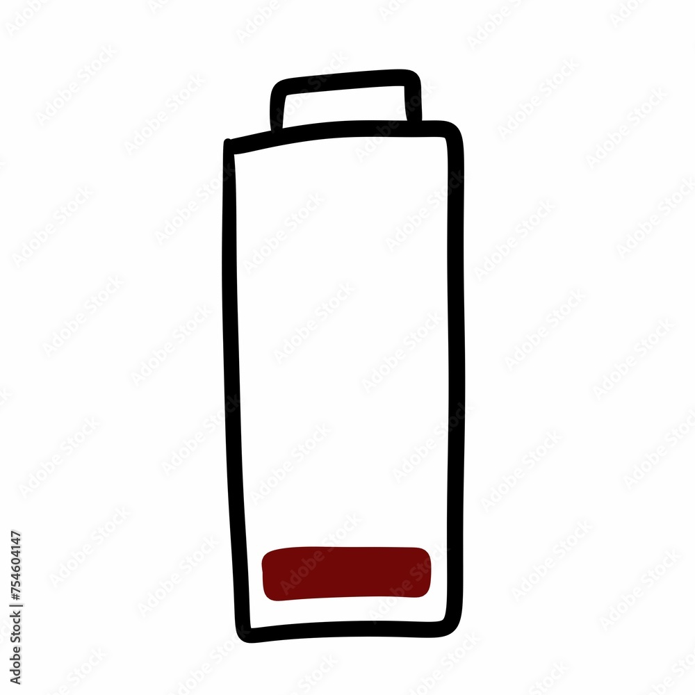 cartoon doodle battery isolated on white background cartoon doodle battery isolated on white background