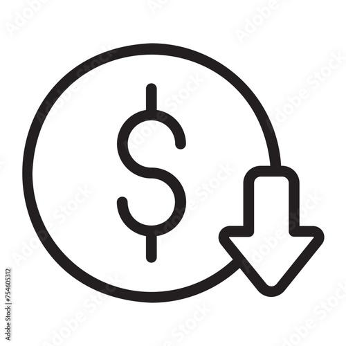 deficit line icon