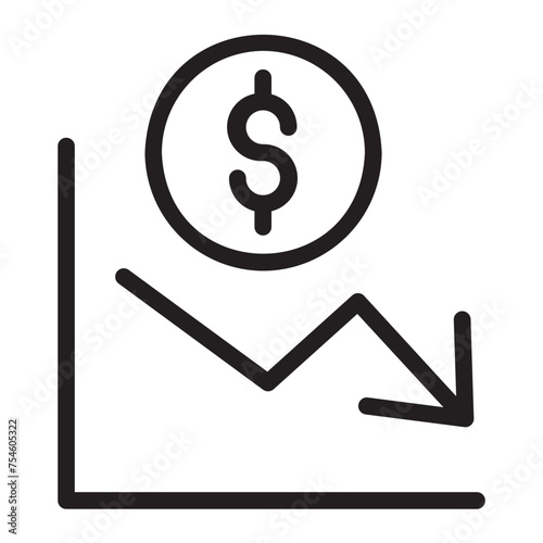 deficit line icon