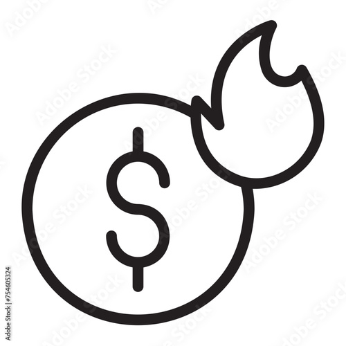 deflation line icon