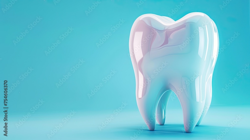 3D tooth on a clean background ideal for dentists - obrazy, fototapety, plakaty 