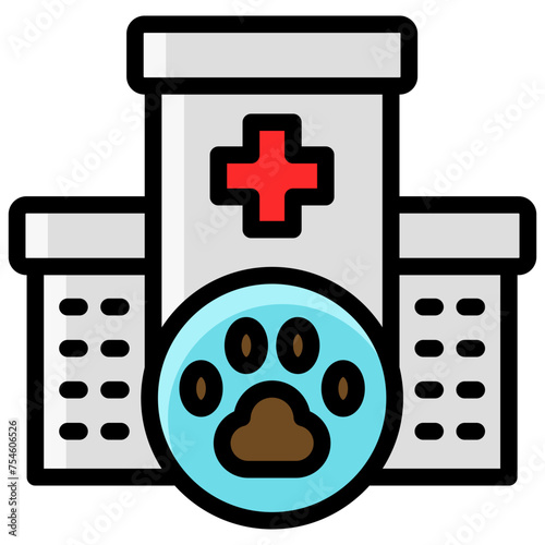 hospital icon illustration design with filled outline