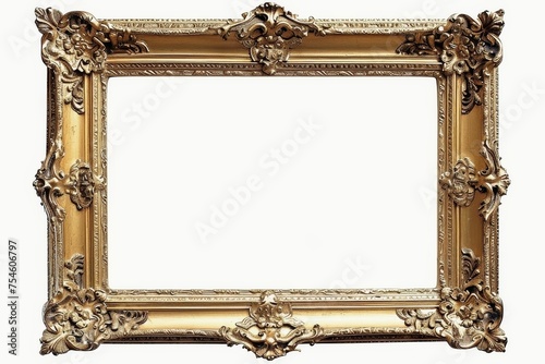 An ornate gold frame on a white background. © Michael