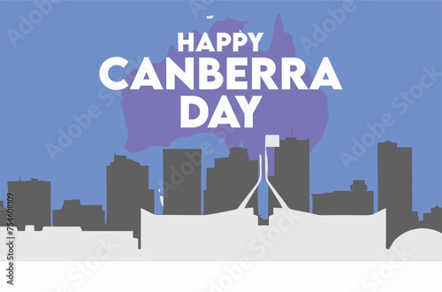 Happy Canberra Day Australia with beautiful view